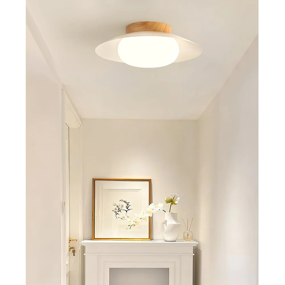 Low-Profile Acrylic Disk Ceiling Lamp - Architectural Cream LED Sconce - Image 3