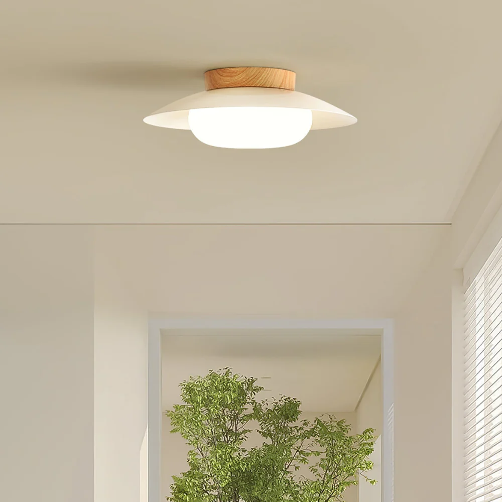 Low-Profile Acrylic Disk Ceiling Lamp - Architectural Cream LED Sconce - Image 4