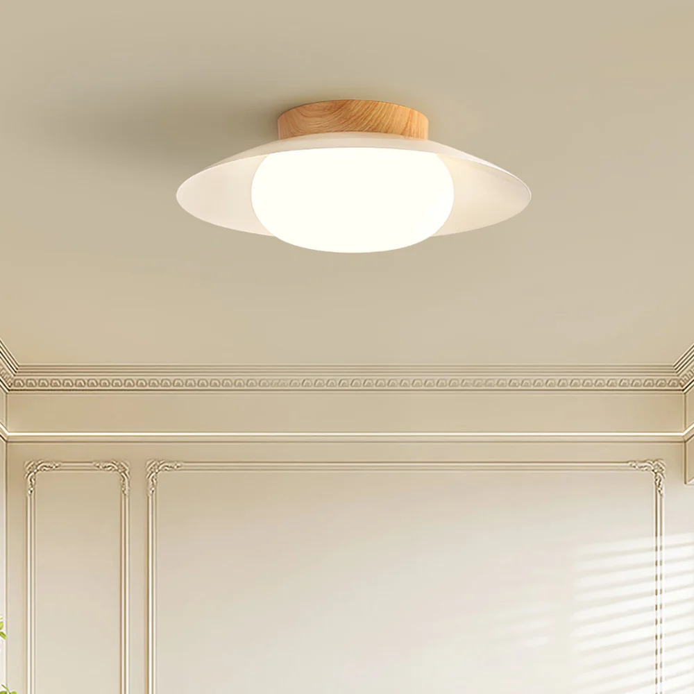 Low-Profile Acrylic Disk Ceiling Lamp - Architectural Cream LED Sconce - Image 5