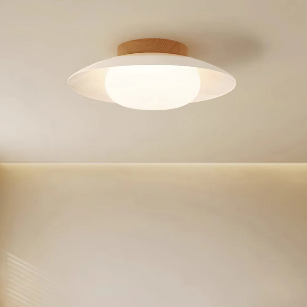 Low-Profile Acrylic Disk Ceiling Lamp - Architectural Cream LED Sconce - Image 6