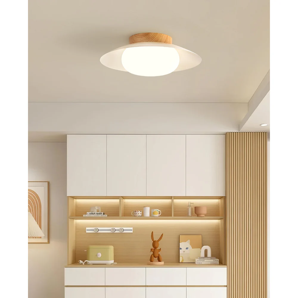 Low-Profile Acrylic Disk Ceiling Lamp - Architectural Cream LED Sconce - Image 7