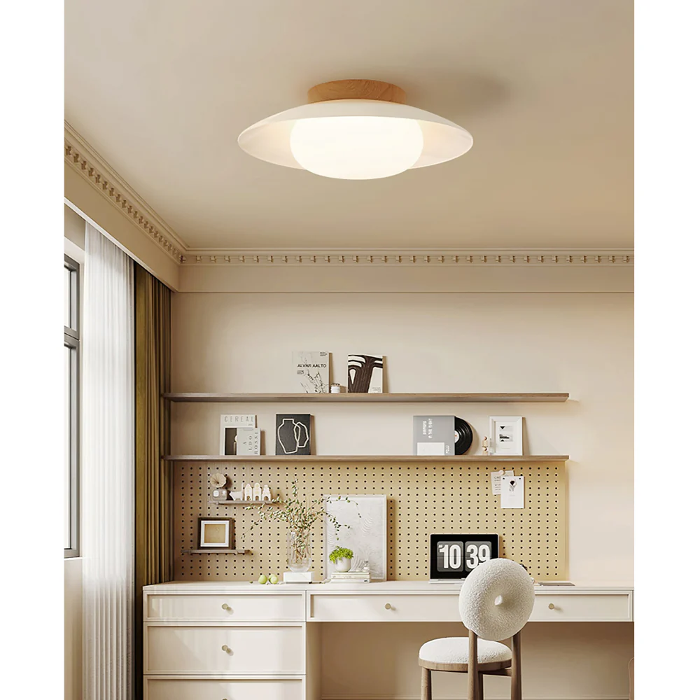Low-Profile Acrylic Disk Ceiling Lamp - Architectural Cream LED Sconce - Image 8