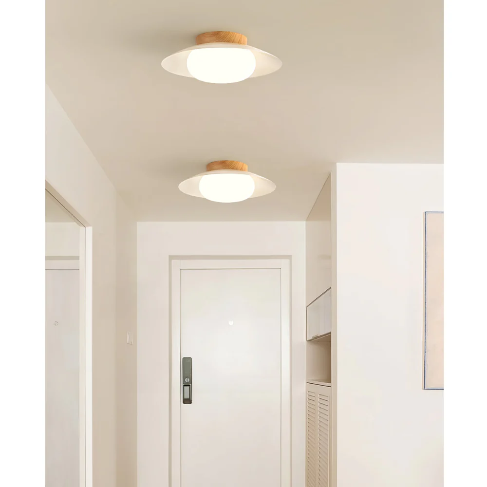 Low-Profile Acrylic Disk Ceiling Lamp - Architectural Cream LED Sconce - Image 9