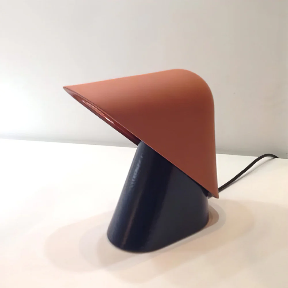 Metal Shield Table Lamp with Matte Resin Base - Nordic Desk Lighting - Image 28