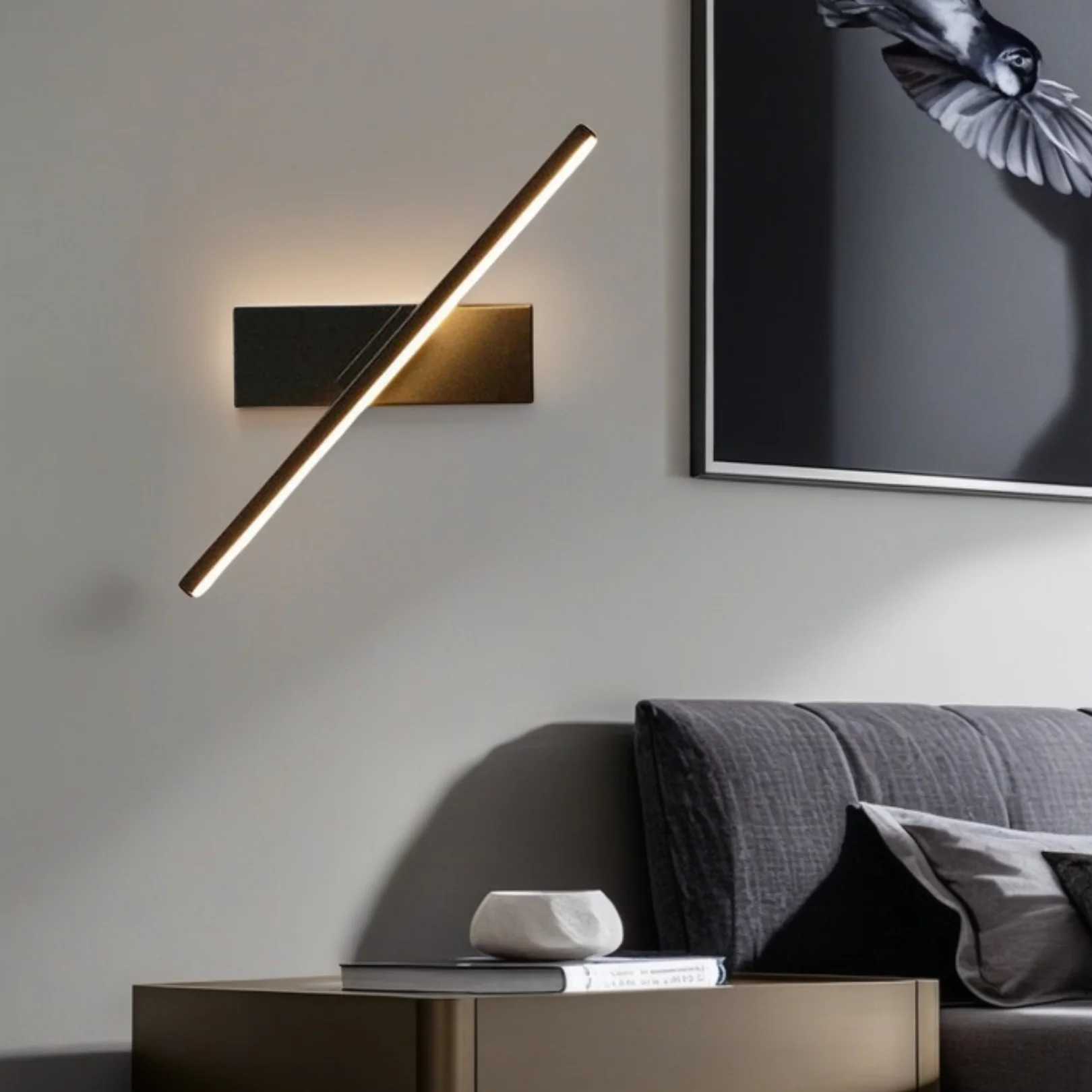 Minimalist Linear Rotating LED Wall Sconce - Image 4