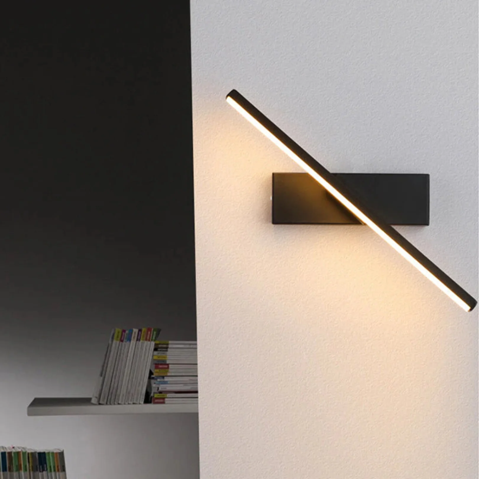 Minimalist Linear Rotating LED Wall Sconce - Image 6
