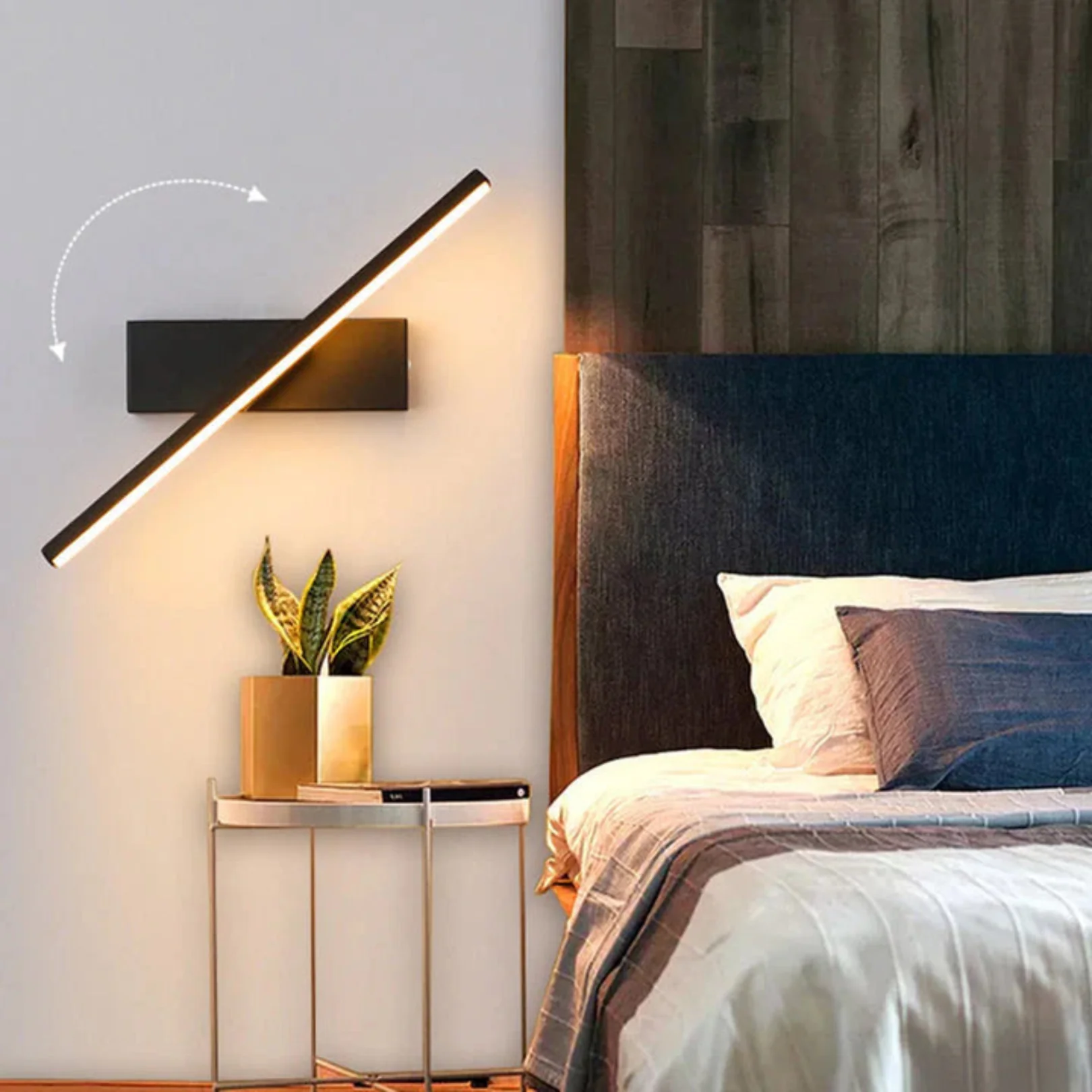 Minimalist Linear Rotating LED Wall Sconce - Image 7