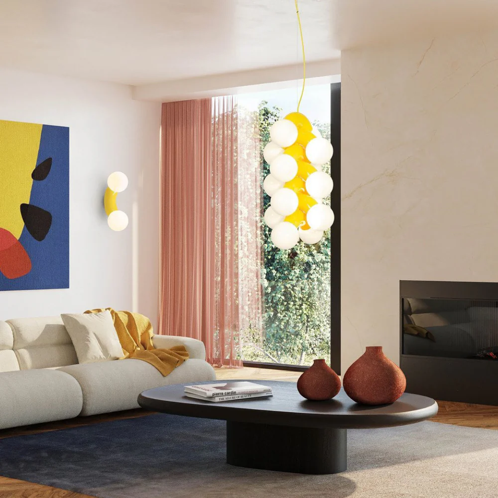 Modern Double Globe Arc Wall Sconce - Playful C-Shaped Orbital Light - Image 10