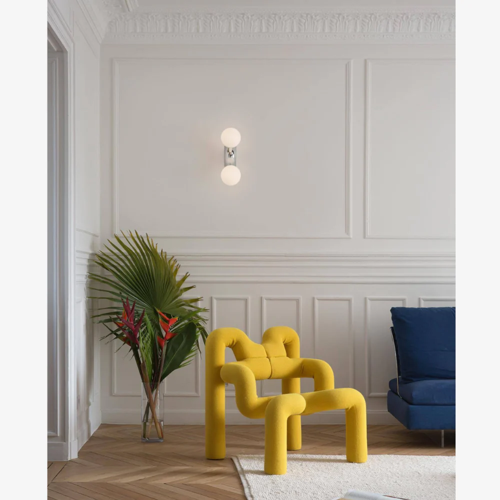 Modern Double Globe Arc Wall Sconce - Playful C-Shaped Orbital Light - Image 13