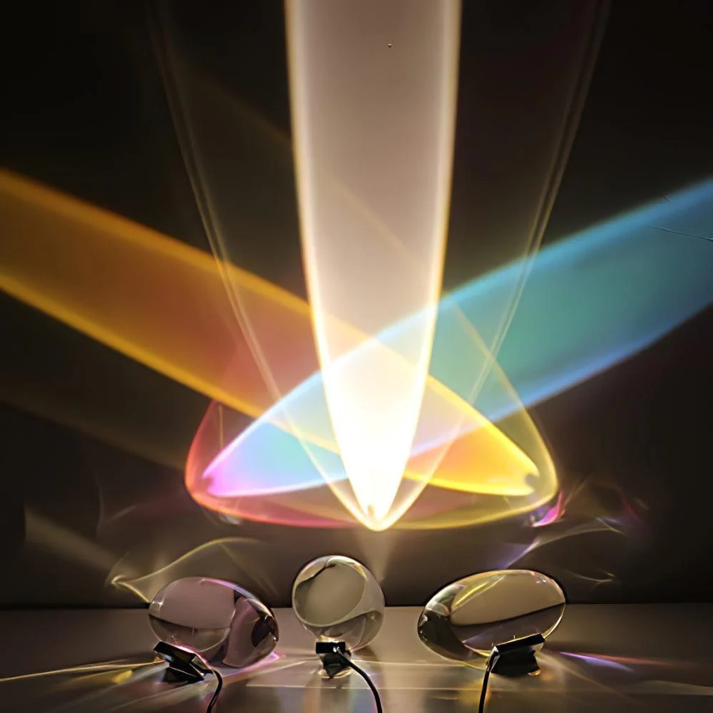 Modern Mid Century Crystal Glass Oval LED Table Lamp - Sunset Mood Accent Light - Image 10