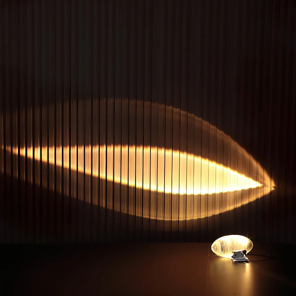 Modern Mid Century Crystal Glass Oval LED Table Lamp - Sunset Mood Accent Light - Image 2