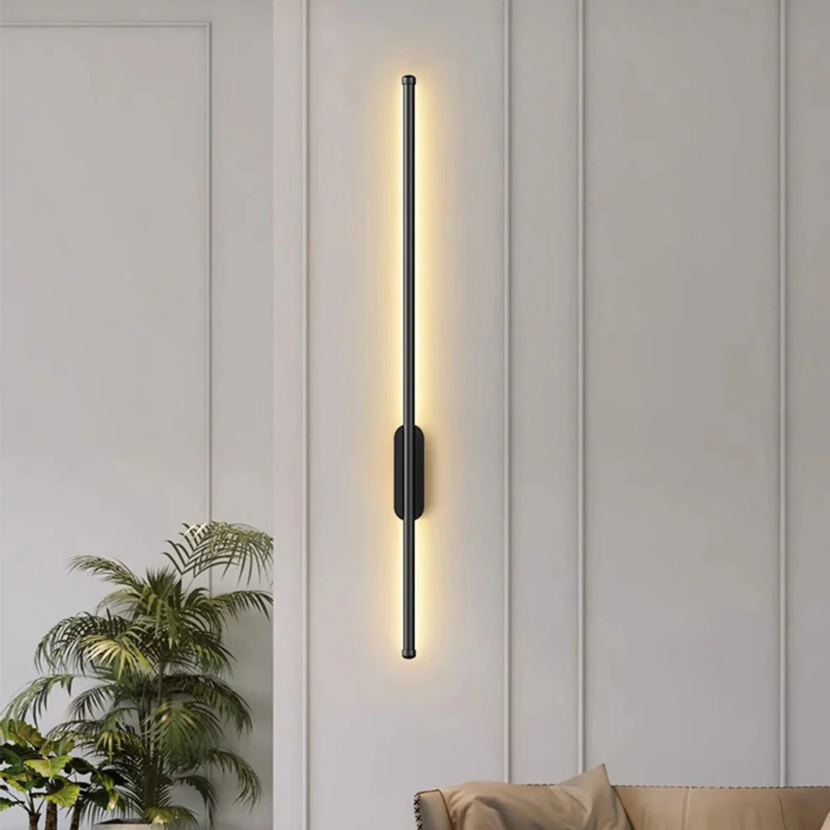 Modern Minimalist Linear LED Wall Sconce - Slim Vertical Wall Lamp - Image 2