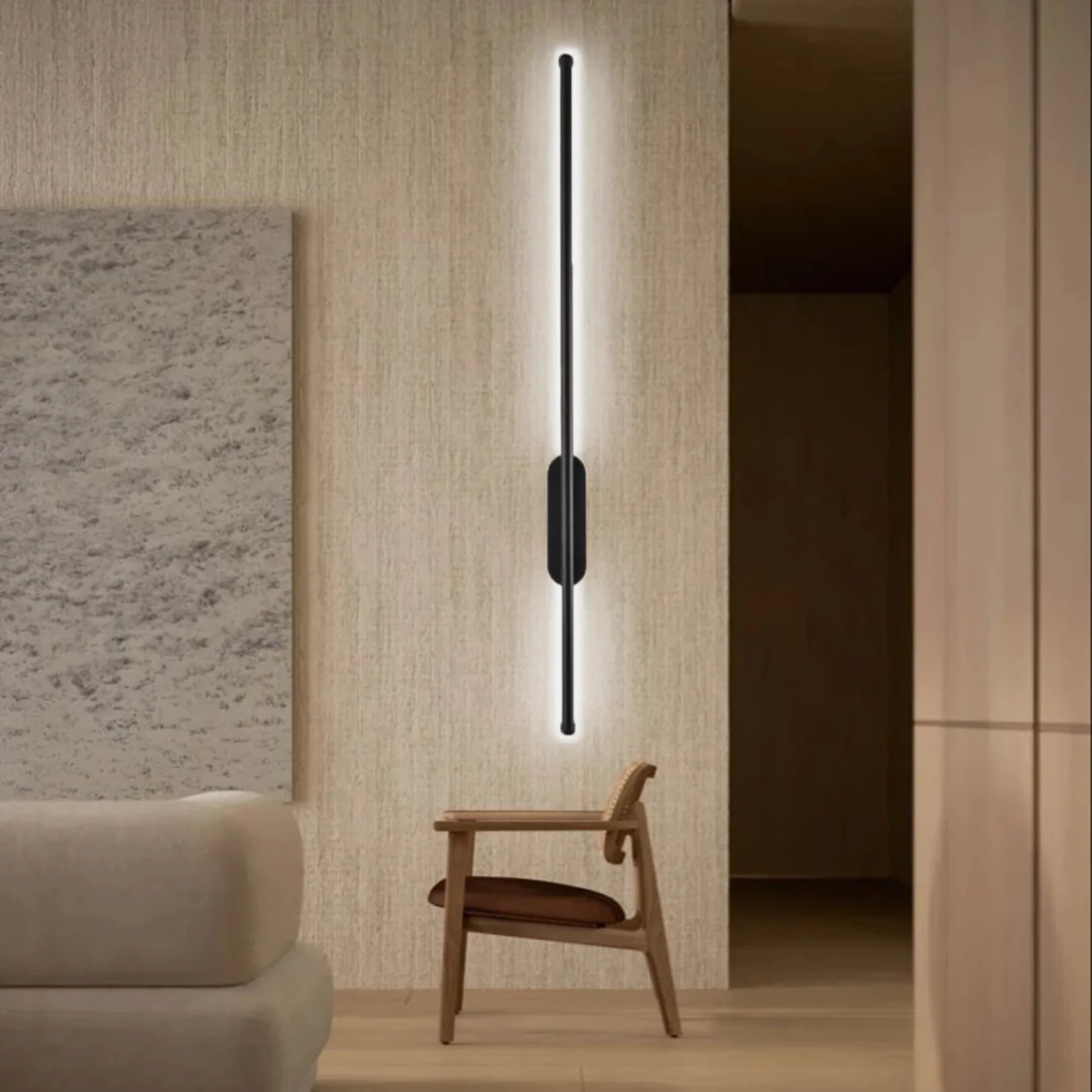 Modern Minimalist Linear LED Wall Sconce - Slim Vertical Wall Lamp - Image 7