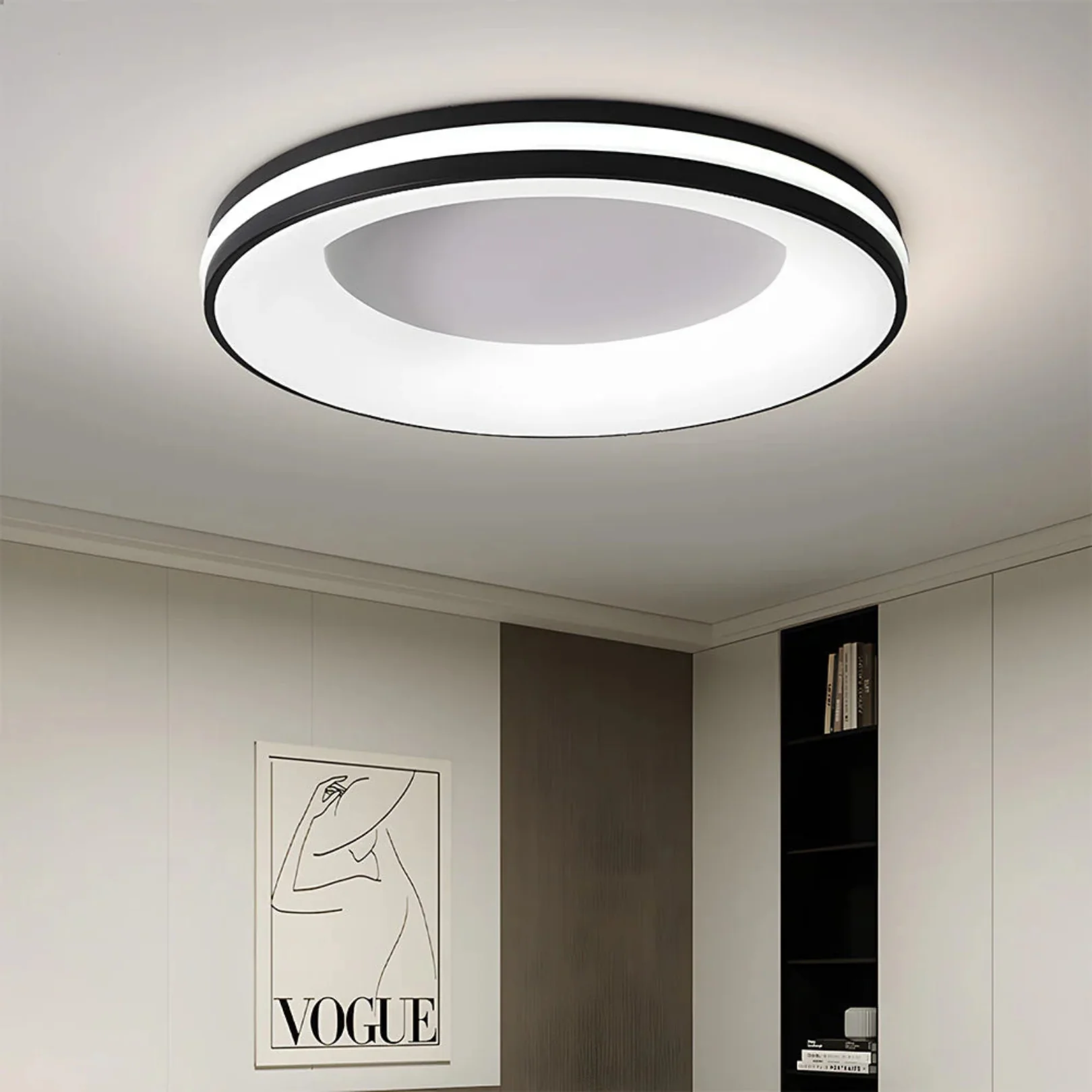 Modern Round Ceiling Light - Shallow Flush Mount - Image 2