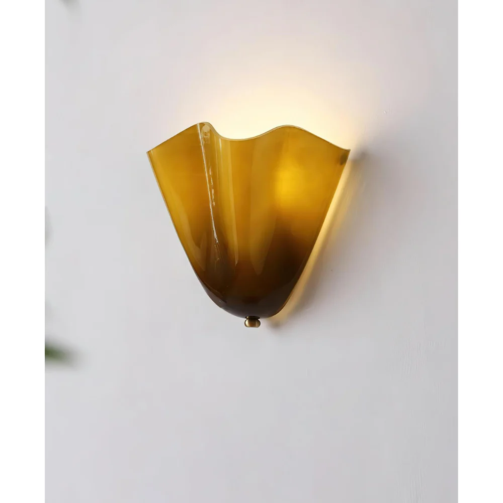 Modern Ruffled Glass Wall Sconce - Organic Blooming Flower Wall Lamp - Image 24