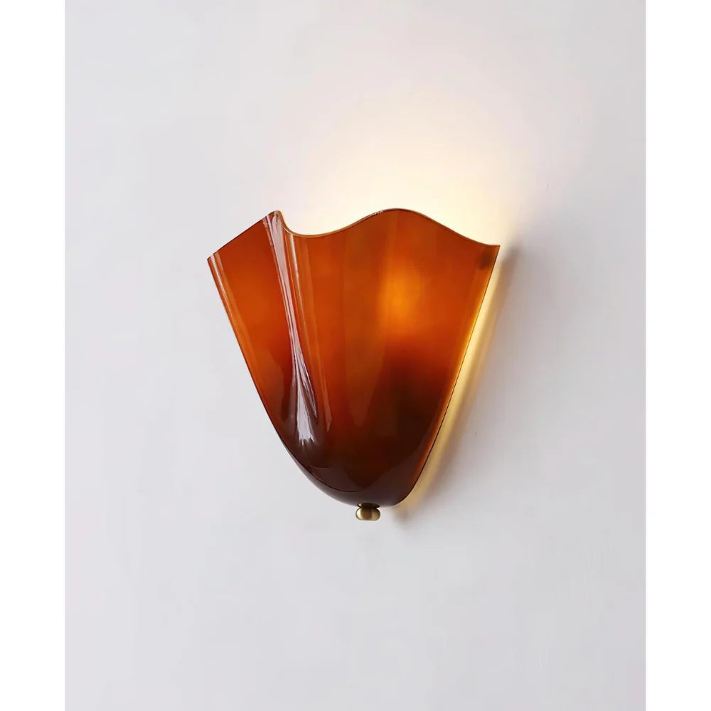 Modern Ruffled Glass Wall Sconce - Organic Blooming Flower Wall Lamp - Image 31