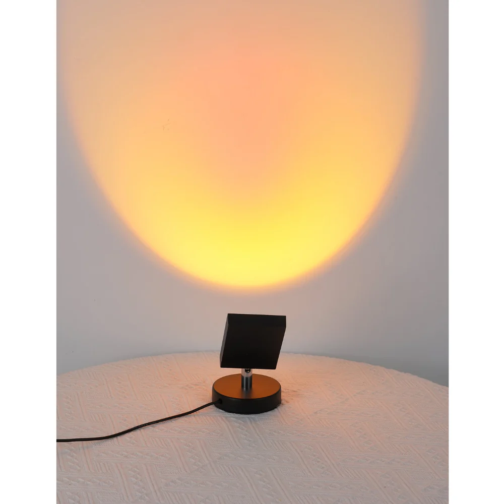 Modern Sunset Projector Lamp - Architectural Halo Mood Light for Photography - Image 12