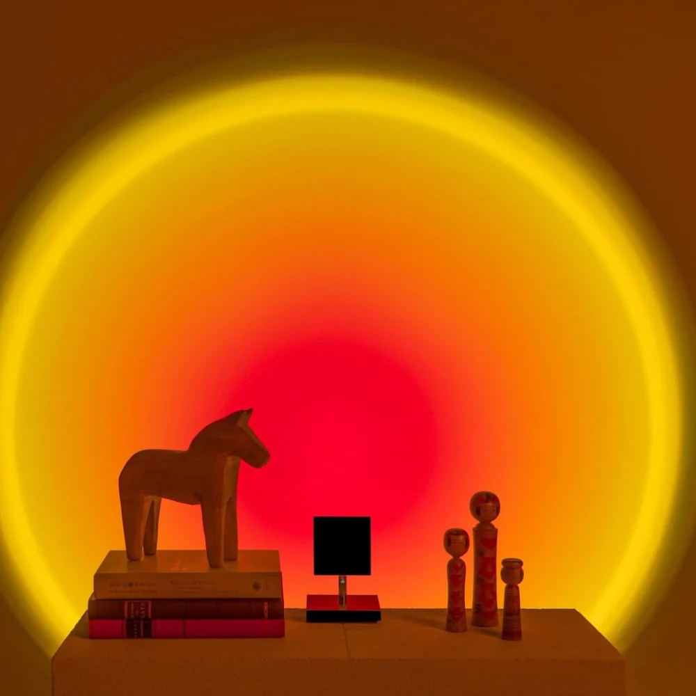 Modern Sunset Projector Lamp - Architectural Halo Mood Light for Photography - Image 7