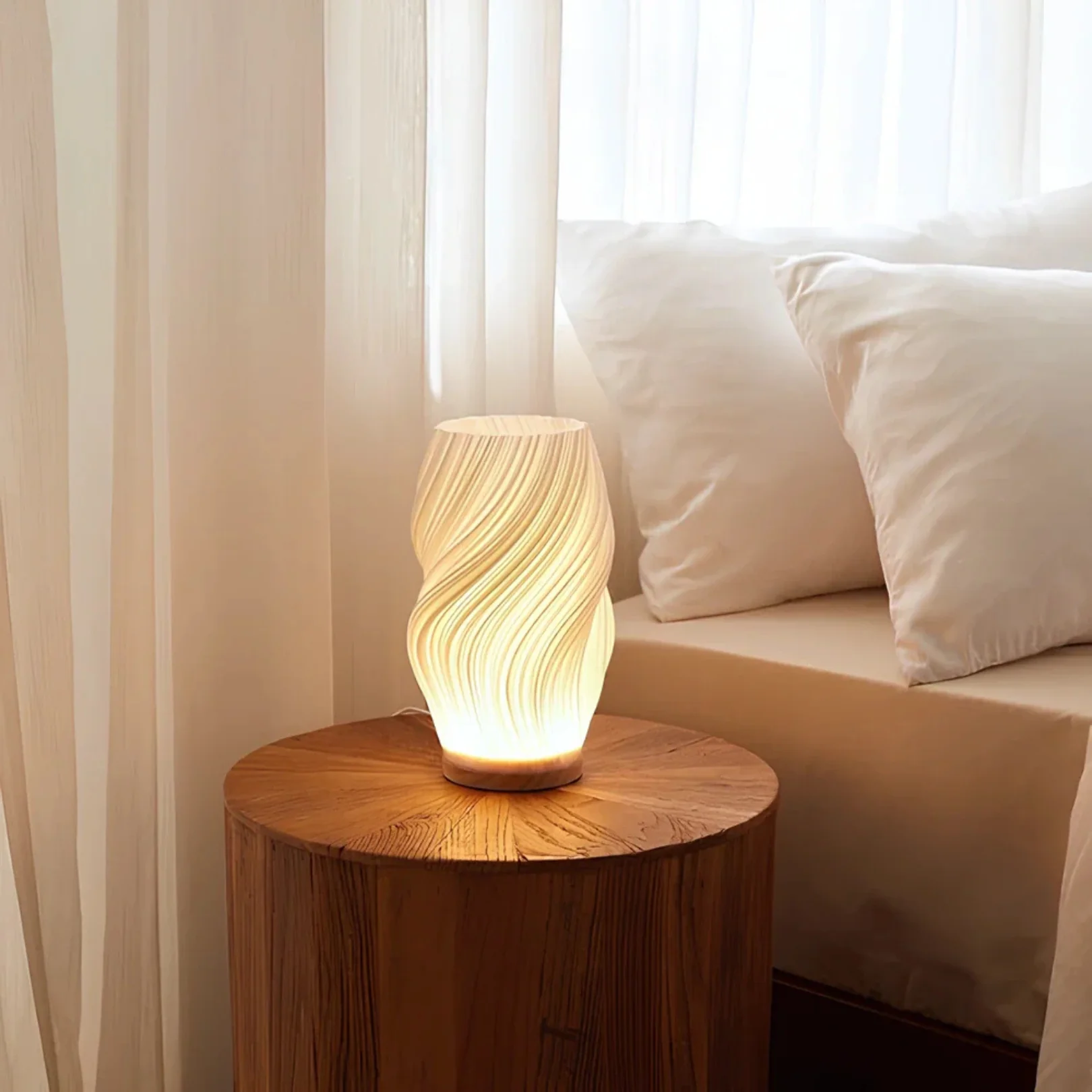 Modern Textured Bedside Vase Lamp - Image 12