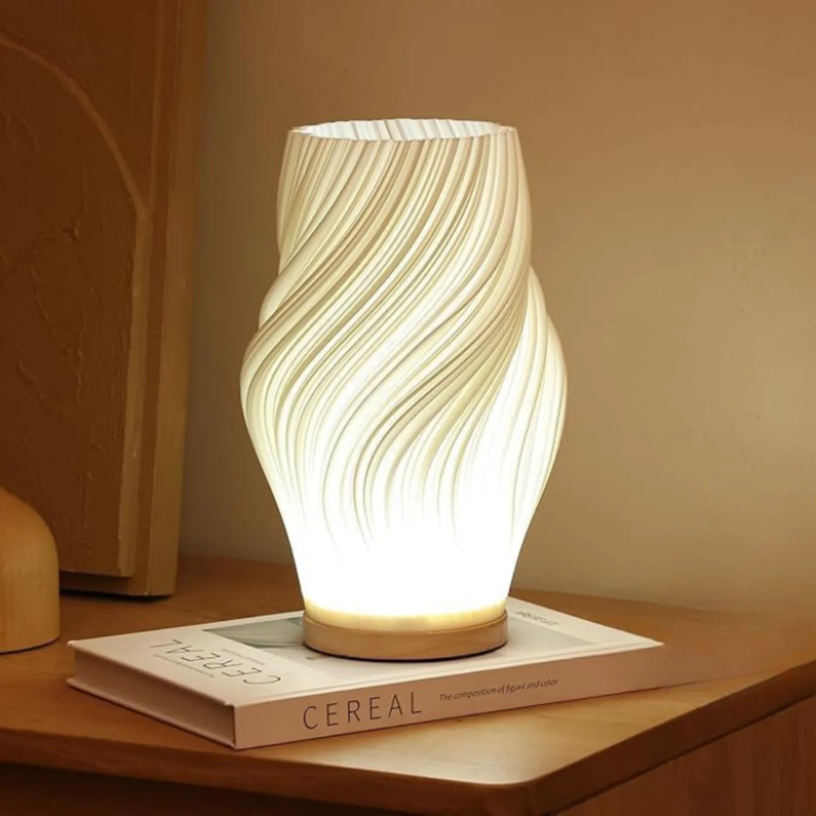 Modern Textured Bedside Vase Lamp - Image 2