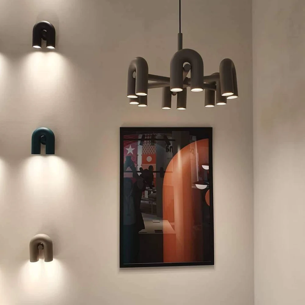 Modern U-Shaped Modular Chandelier - Sculptural Arch Tubular Pendant Light - Image 14
