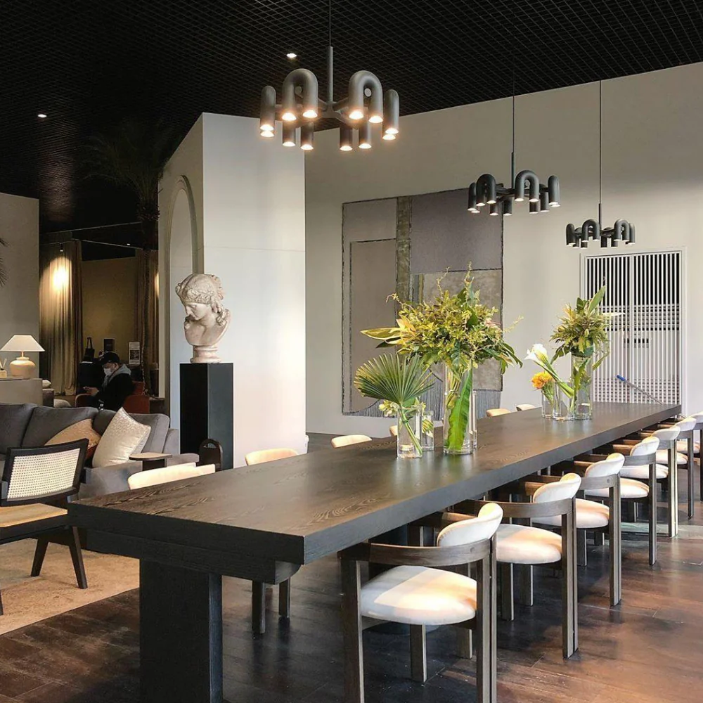 Modern U-Shaped Modular Chandelier - Sculptural Arch Tubular Pendant Light - Image 25
