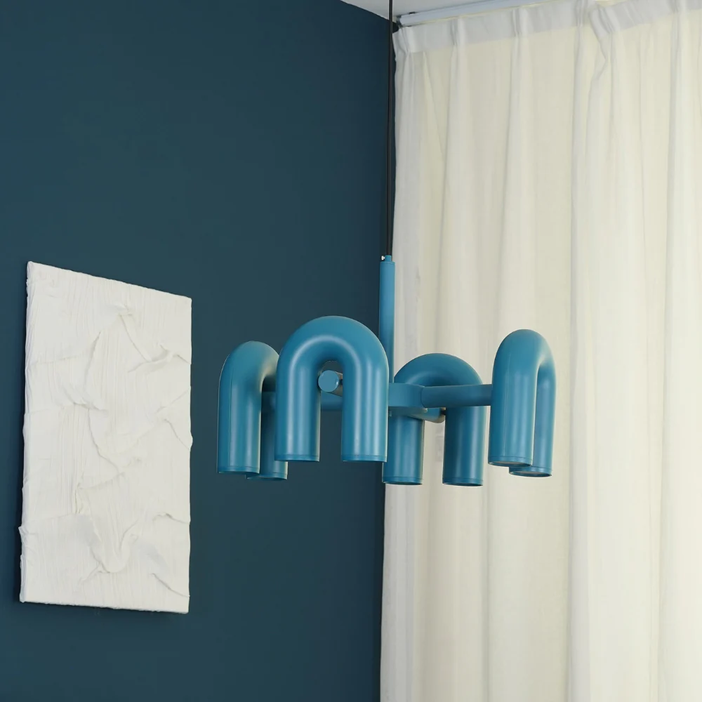 Modern U-Shaped Modular Chandelier - Sculptural Arch Tubular Pendant Light - Image 27