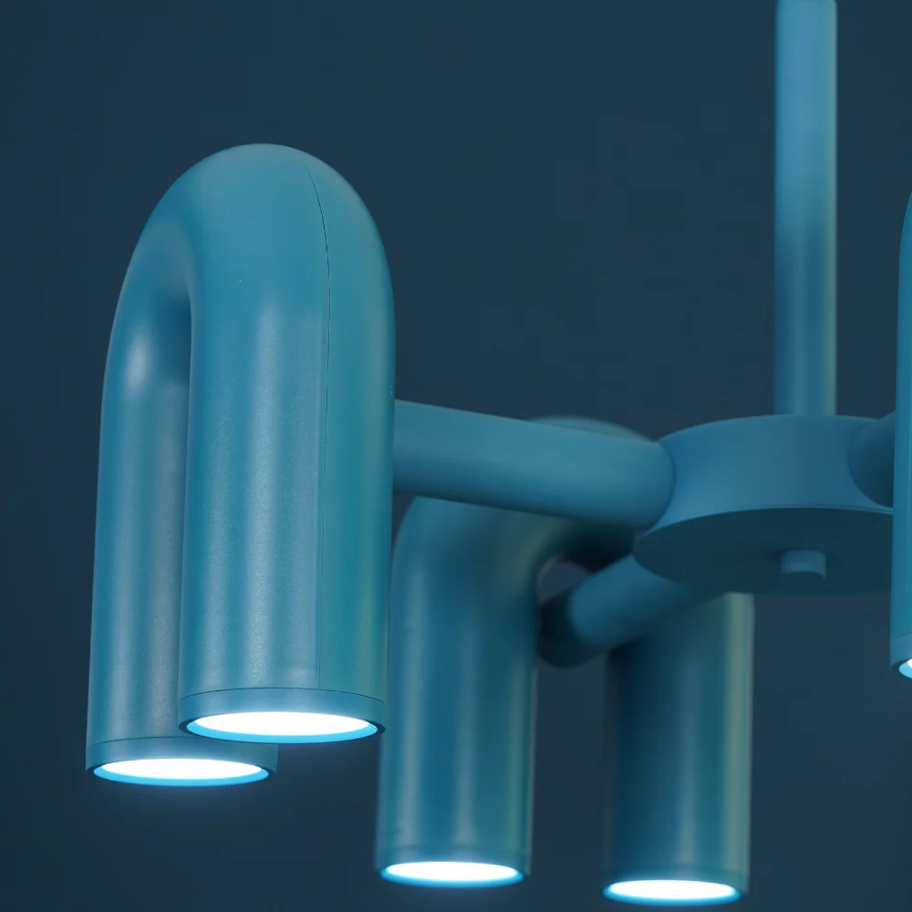 Modern U-Shaped Modular Chandelier - Sculptural Arch Tubular Pendant Light - Image 30