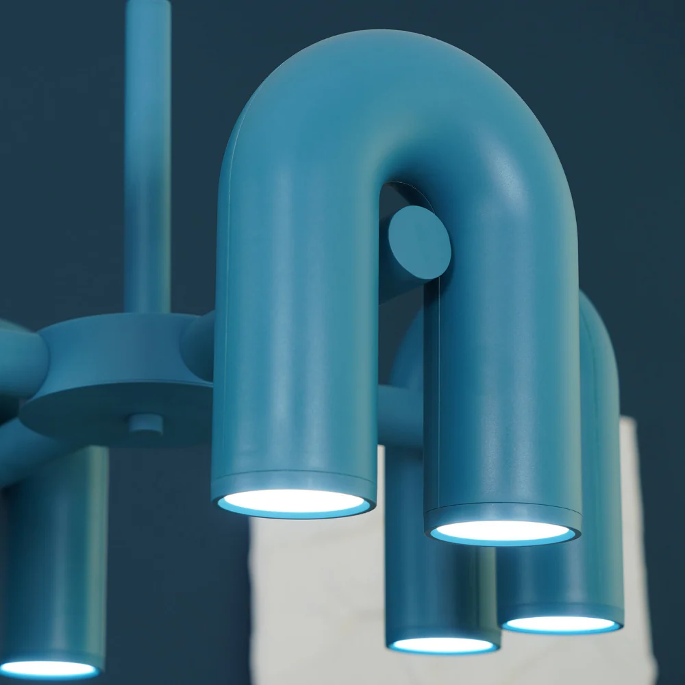 Modern U-Shaped Modular Chandelier - Sculptural Arch Tubular Pendant Light - Image 32