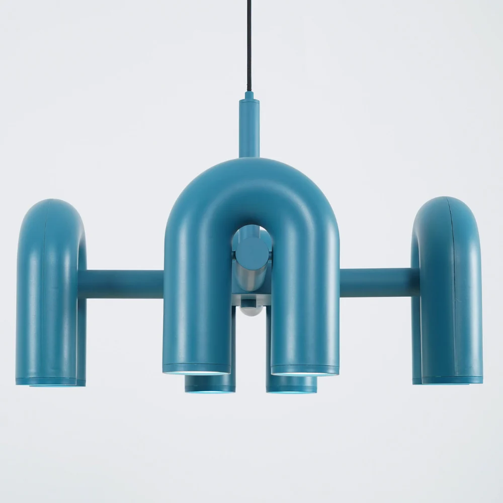 Modern U-Shaped Modular Chandelier - Sculptural Arch Tubular Pendant Light - Image 38