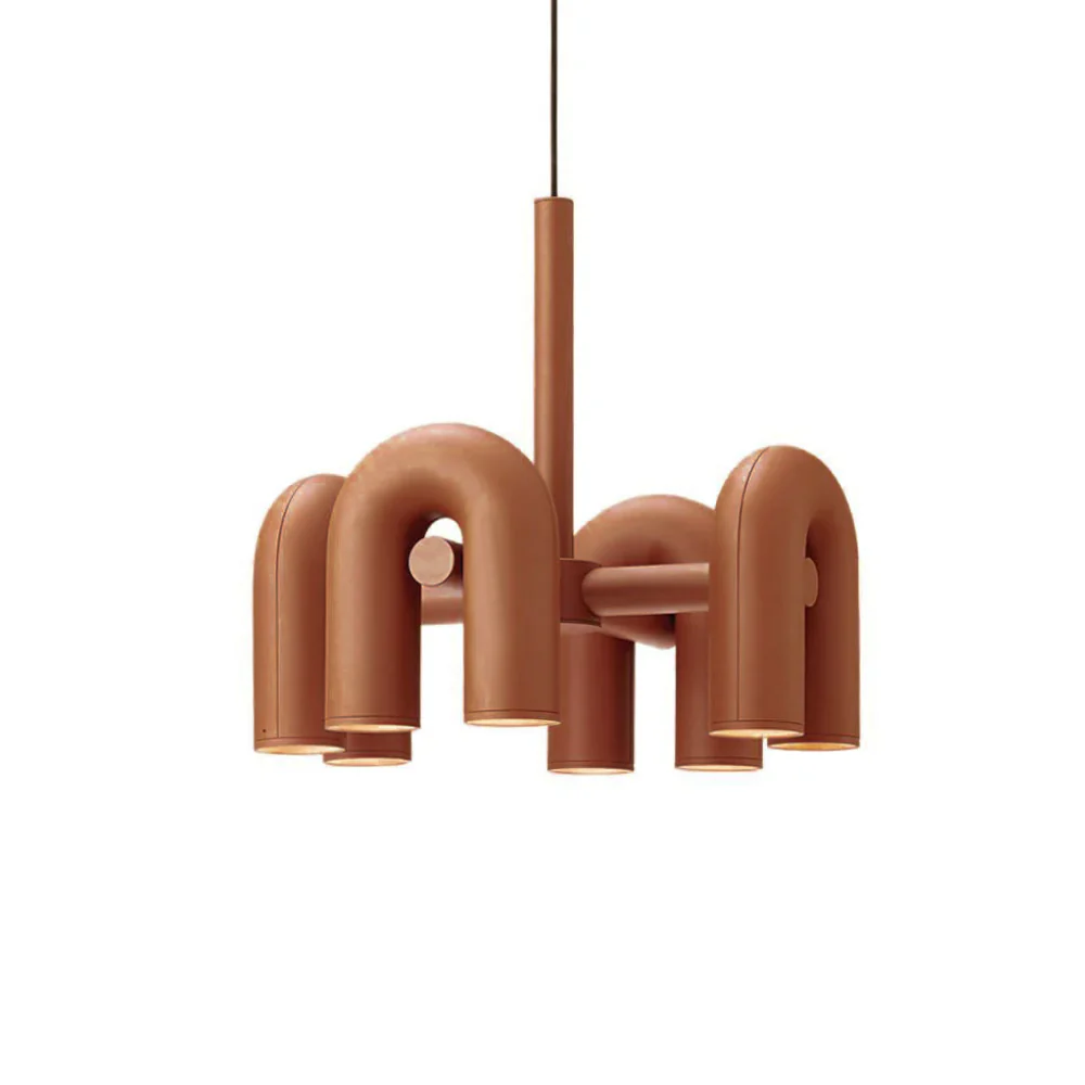 Modern U-Shaped Modular Chandelier - Sculptural Arch Tubular Pendant Light - Image 57