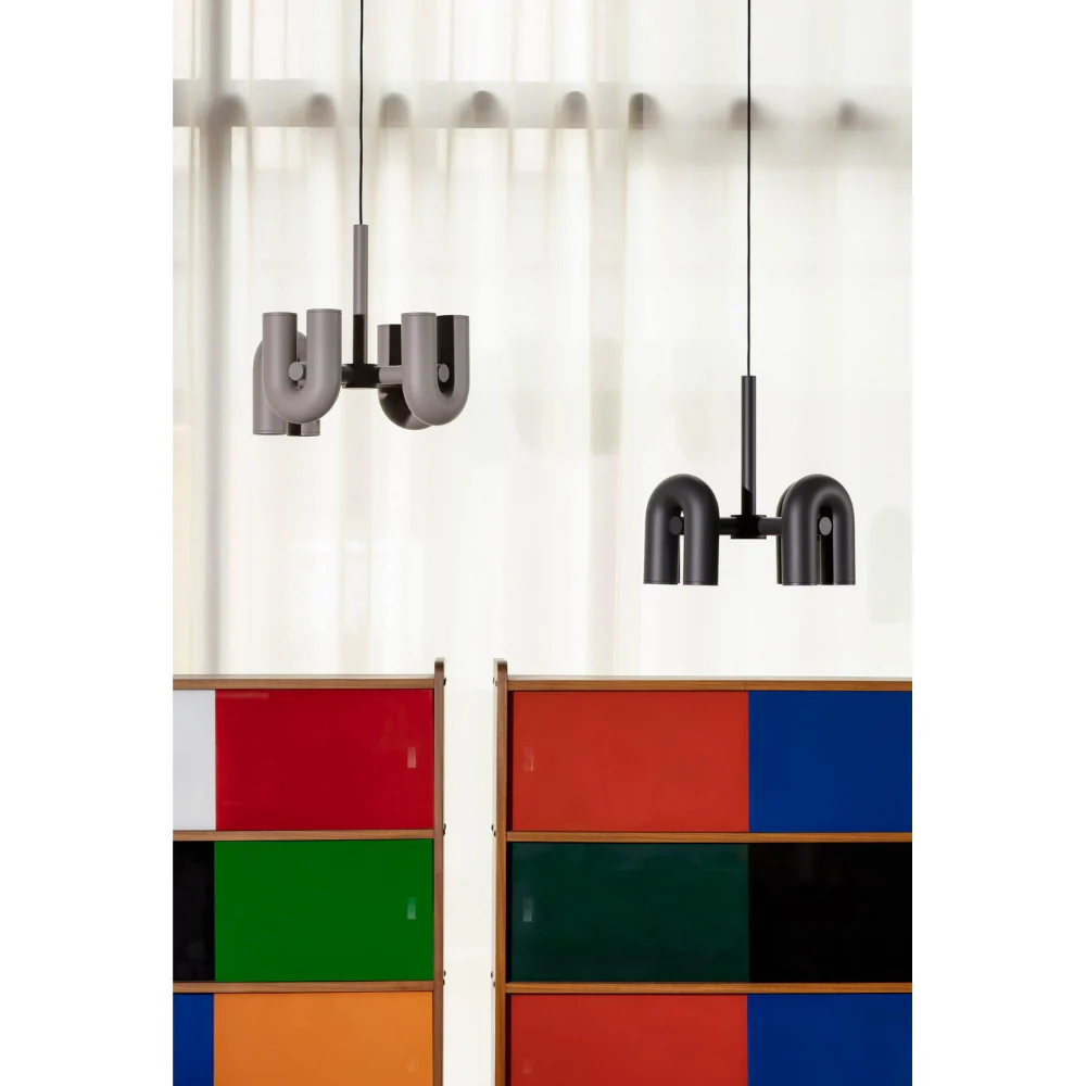 Modern U-Shaped Modular Chandelier - Sculptural Arch Tubular Pendant Light - Image 7