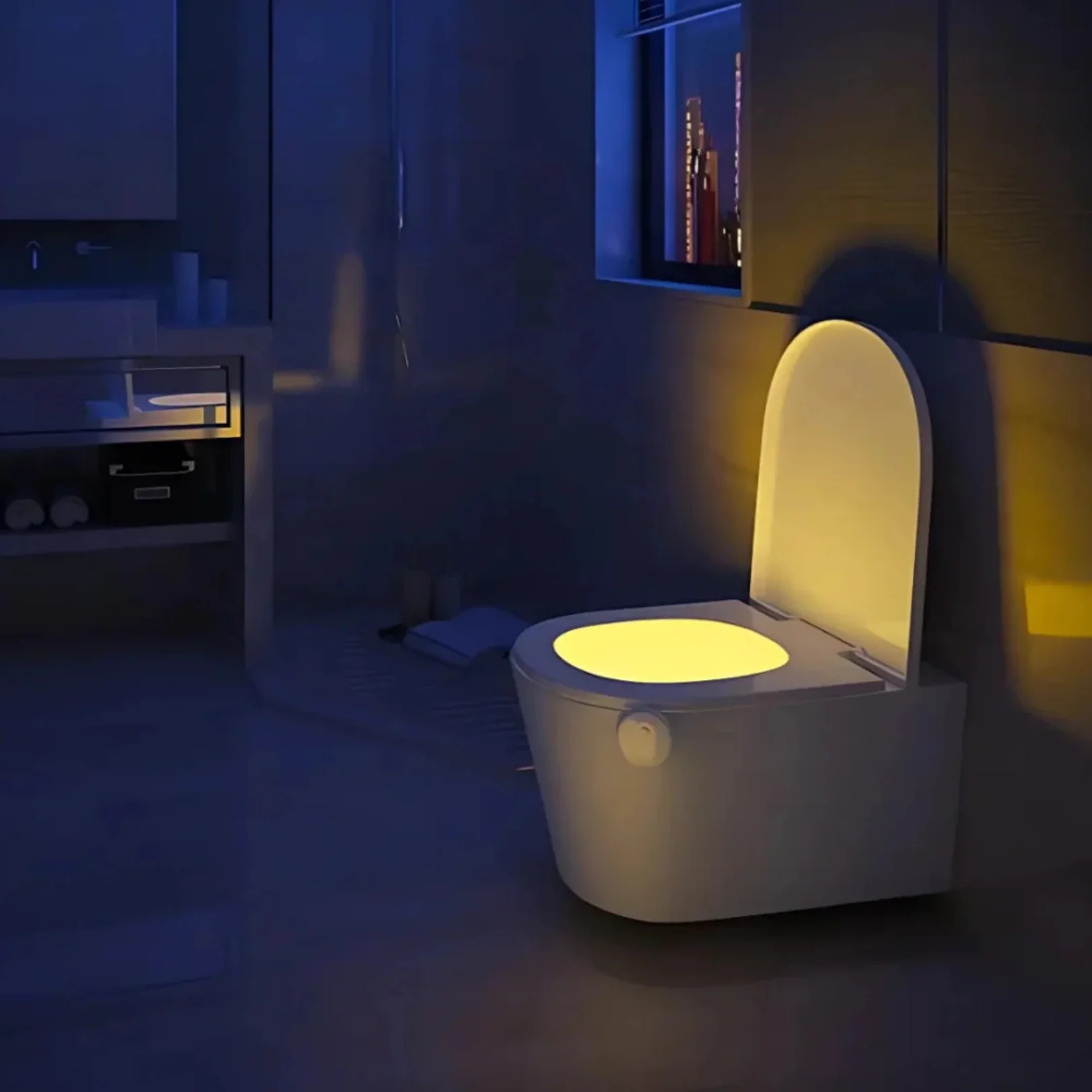 Motion-Sensor LED Bathroom Toilet Night Light