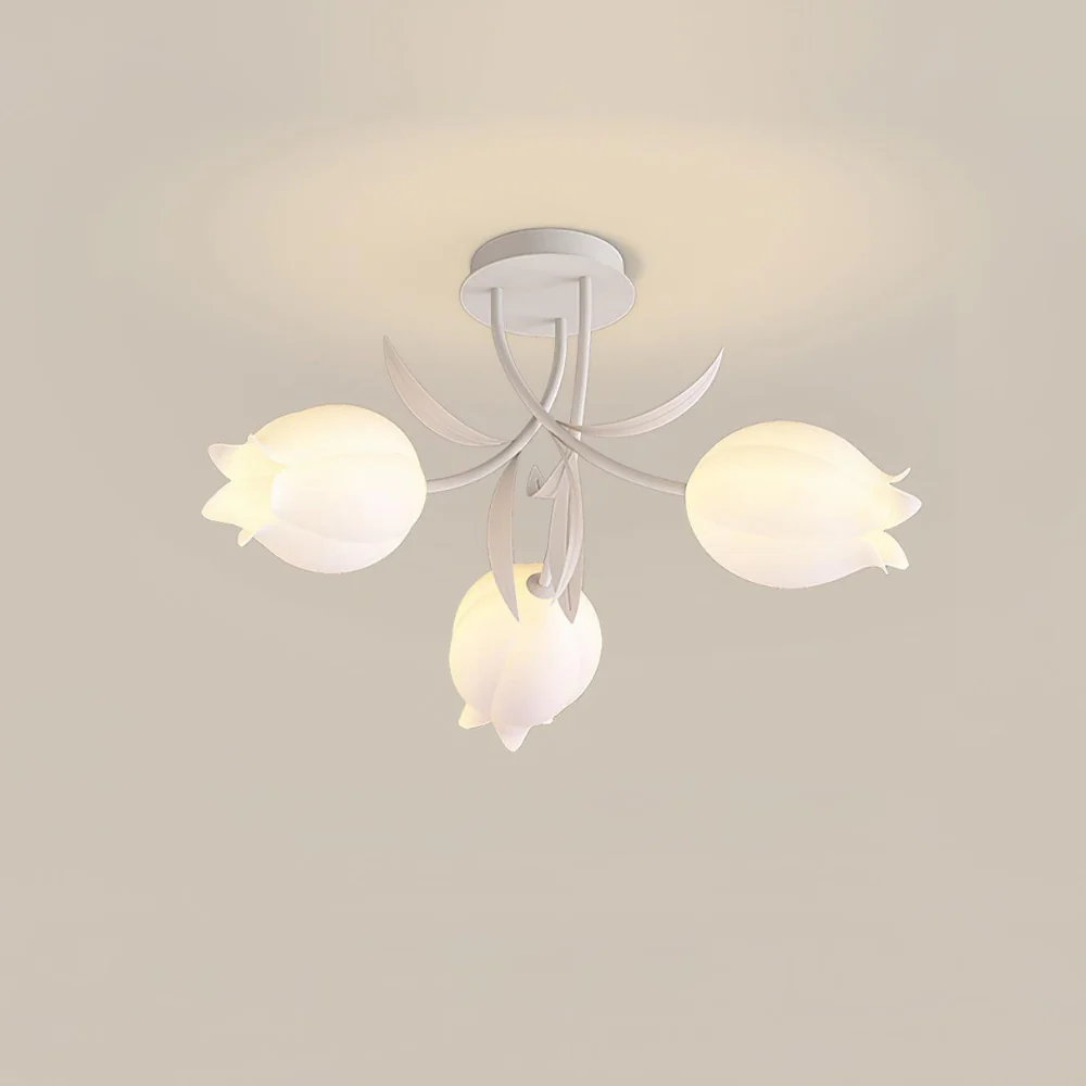 Multi Head Floral Ceiling Fixture with Acrylic Shades - Modern Farmhouse - Image 21