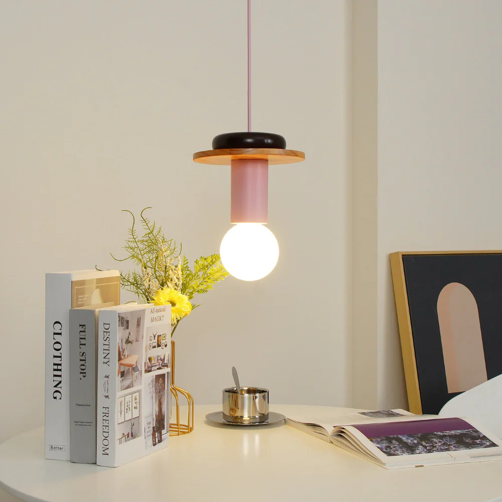 Nordic Geometric Wood Pendant Light - Modern Hand-Turned Orbital Hanging Lamp - Image 12