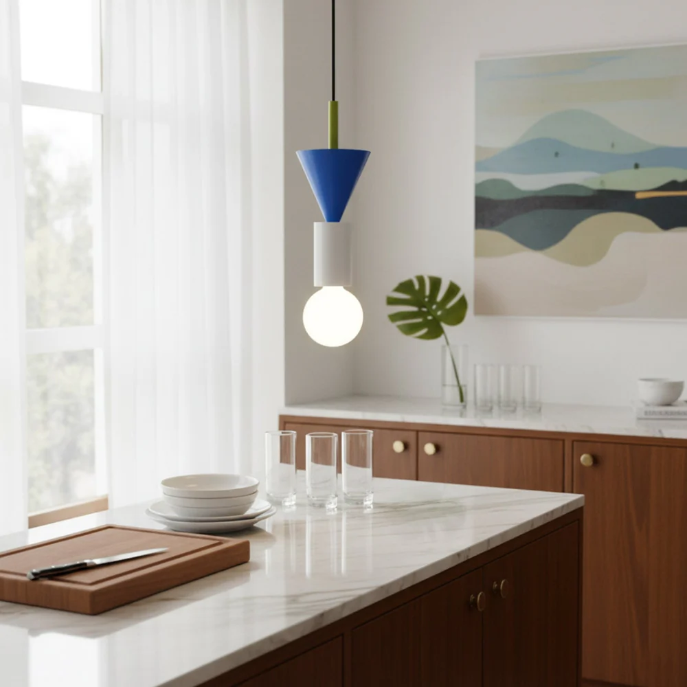 Nordic Geometric Wood Pendant Light - Modern Hand-Turned Orbital Hanging Lamp - Image 13