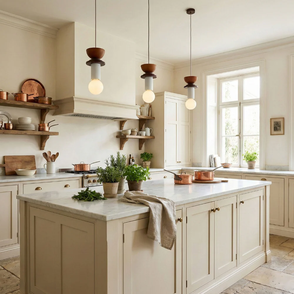 Nordic Geometric Wood Pendant Light - Modern Hand-Turned Orbital Hanging Lamp - Image 14