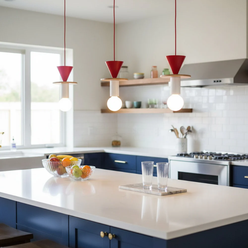 Nordic Geometric Wood Pendant Light - Modern Hand-Turned Orbital Hanging Lamp - Image 15