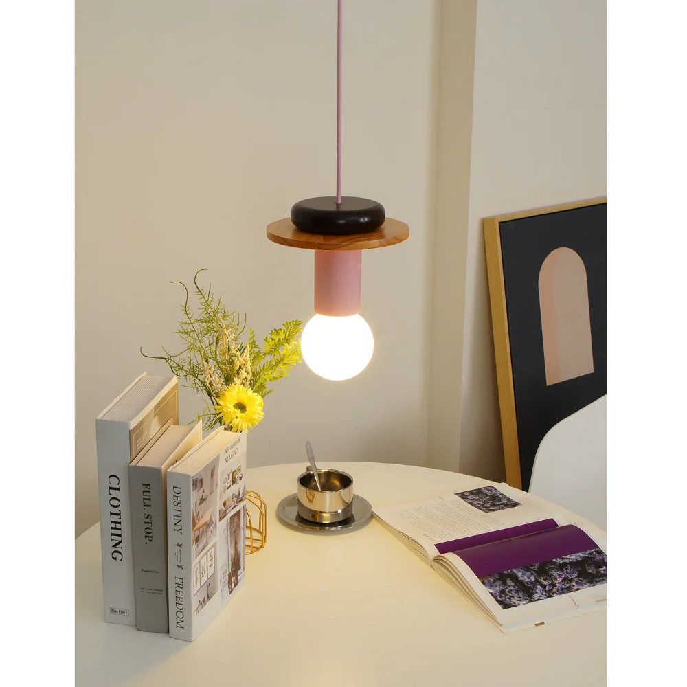 Nordic Geometric Wood Pendant Light - Modern Hand-Turned Orbital Hanging Lamp - Image 16