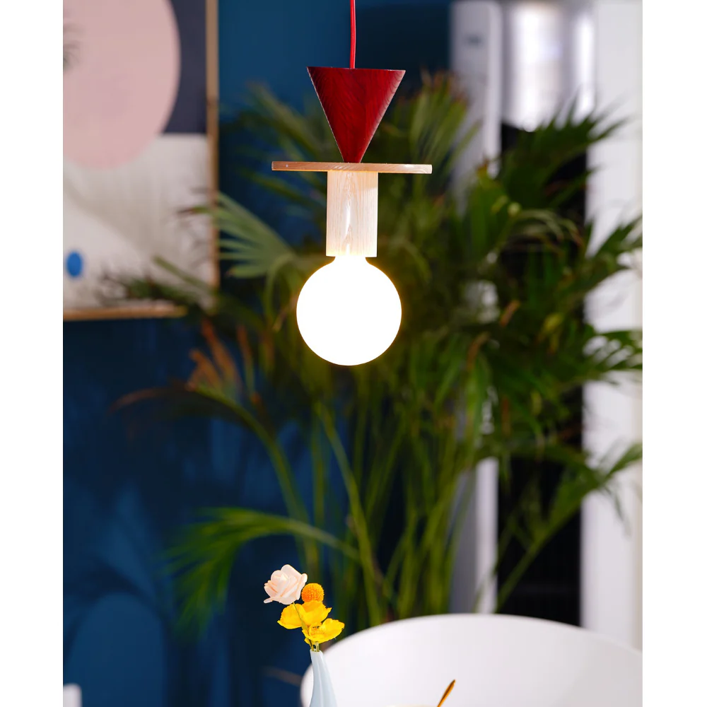 Nordic Geometric Wood Pendant Light - Modern Hand-Turned Orbital Hanging Lamp - Image 17