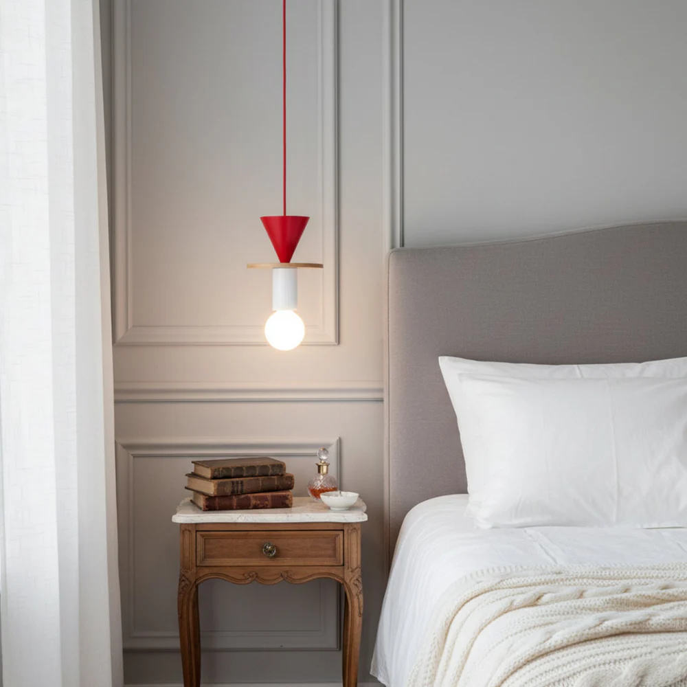 Nordic Geometric Wood Pendant Light - Modern Hand-Turned Orbital Hanging Lamp - Image 18