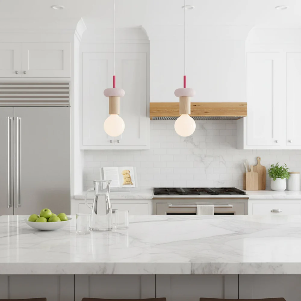 Nordic Geometric Wood Pendant Light - Modern Hand-Turned Orbital Hanging Lamp - Image 20
