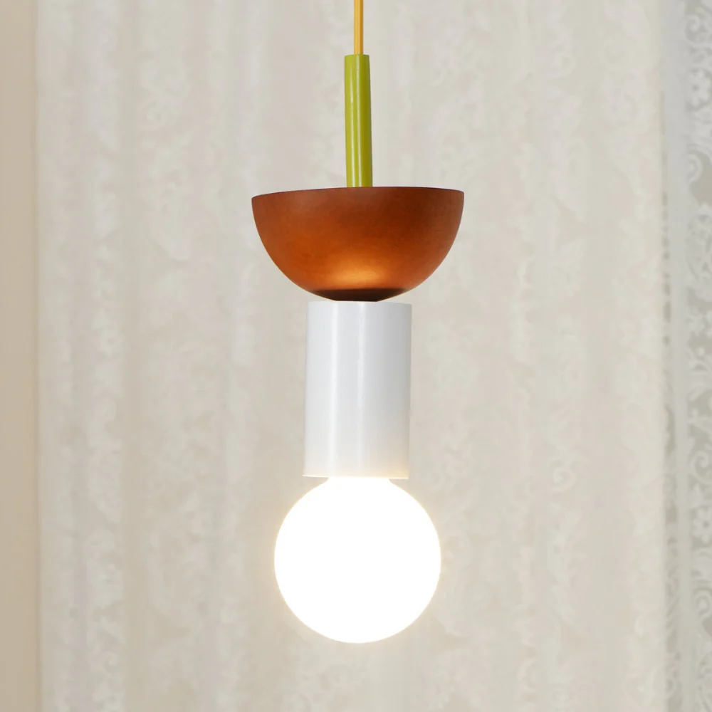 Nordic Geometric Wood Pendant Light - Modern Hand-Turned Orbital Hanging Lamp - Image 25
