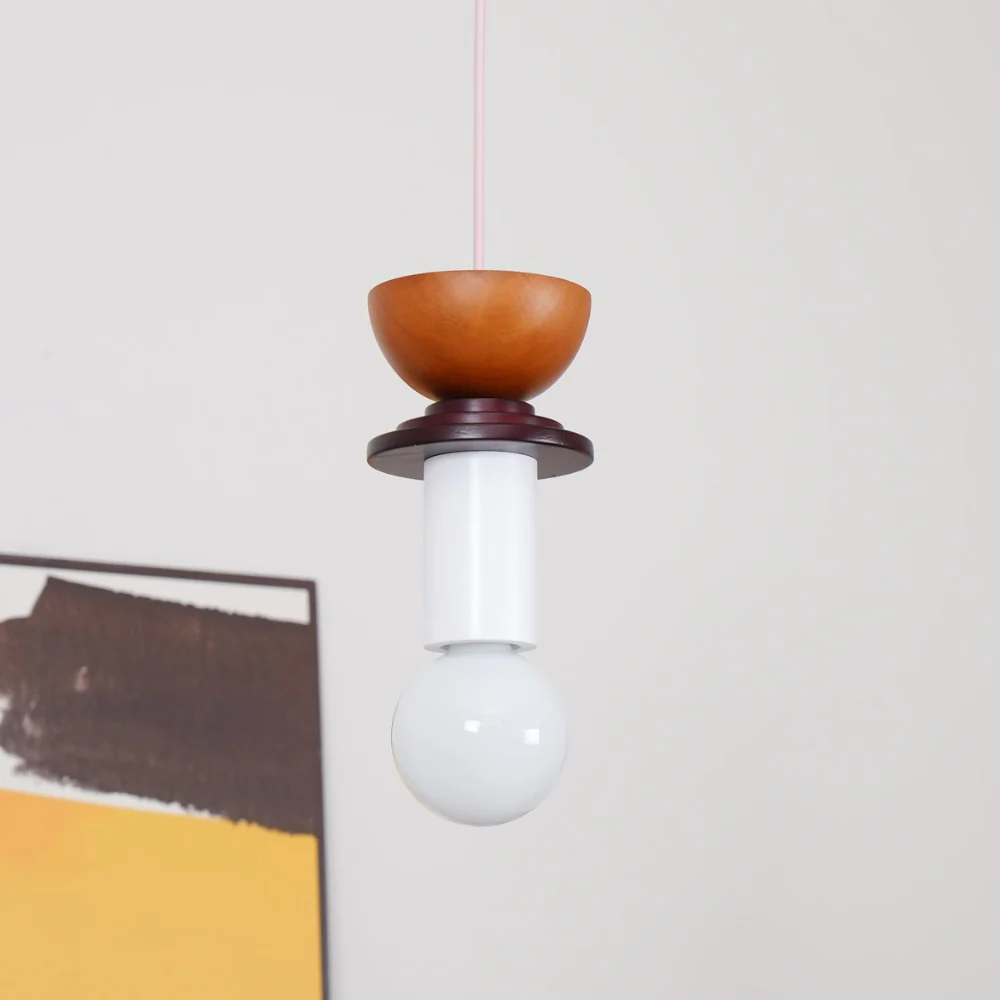 Nordic Geometric Wood Pendant Light - Modern Hand-Turned Orbital Hanging Lamp - Image 32