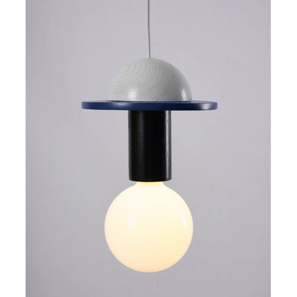 Nordic Geometric Wood Pendant Light - Modern Hand-Turned Orbital Hanging Lamp - Image 41