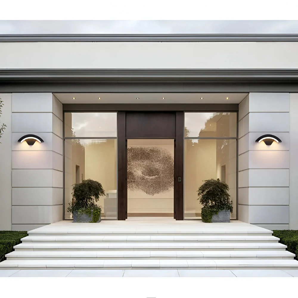 Outdoor Wall Light with Motion Sensor - Arched Modern Design - Image 7