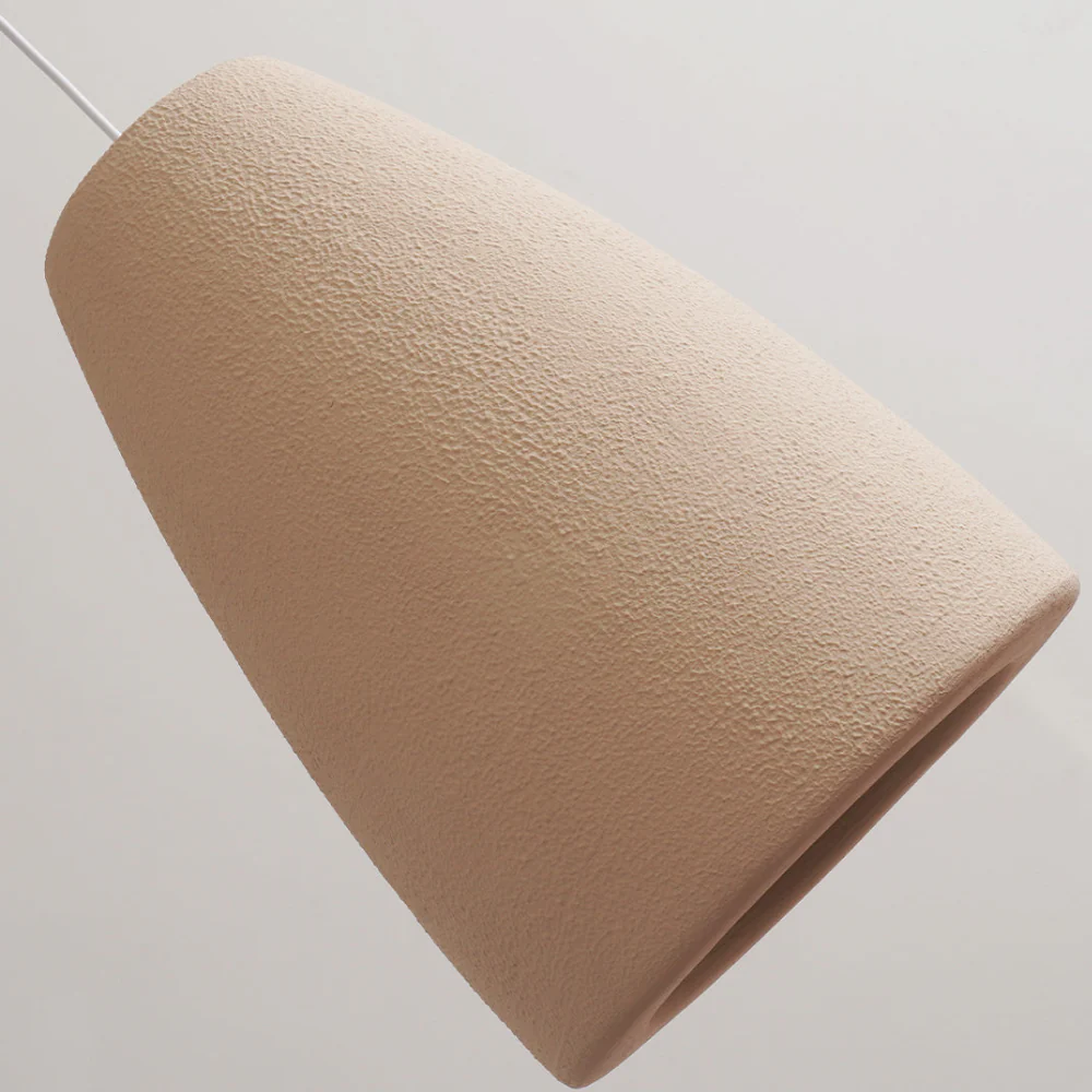 Pendant Light Fixture with Textured Stone Finish - Wabi Sabi Japandi - Image 17