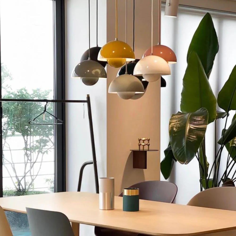 Pendant Light with Nested Dome Metal Shades - Mid Century Modern Retro - Image 16