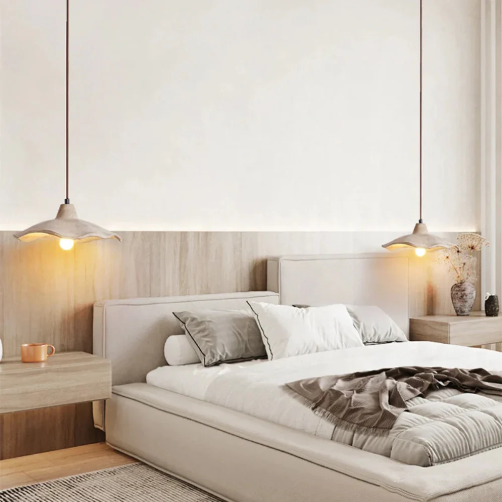 Pendant Light with Wavy Cement Shade - Modern Wabi Sabi Grey - Image 12