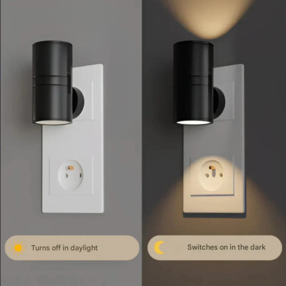 Plug In LED Night Light Wall Sconce - Dual Direction Cylinder - Image 12